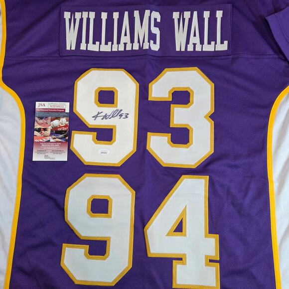 Williams Wall Vikings #93 #94 Kevin Williams Signed Jersey JSA COA XL Purple - Picture 2 of 16